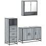 Set de muebles de baño 3 pzas madera contrachapada gris sonoma by , Bathroom furniture - Ref: Foro24-3301043, Price: 253,39 €...