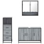 Set de muebles de baño 3 pzas madera contrachapada gris sonoma by , Bathroom furniture - Ref: Foro24-3301043, Price: 253,39 €...