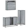 Set de muebles de baño 3 pzas madera contrachapada gris sonoma by , Bathroom furniture - Ref: Foro24-3301043, Price: 253,39 €...