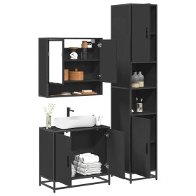 Juego de muebles de baño 3 pzas madera contrachapada negro by , Bathroom furniture - Ref: Foro24-3301095, Price: 296,40 €, Di...