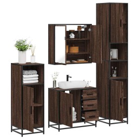 Set de muebles baño 4 pzas madera contrachapada roble marrón von , Badezimmermöbel - Ref: Foro24-3301199, Preis: 399,51 €, Ra...