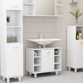 Weißer Badezimmerschrank aus Sperrholz, 60 x 32 x 53,5 cm von vidaXL, Badezimmermöbel - Ref: Foro24-802633, Preis: 48,59 €, R...