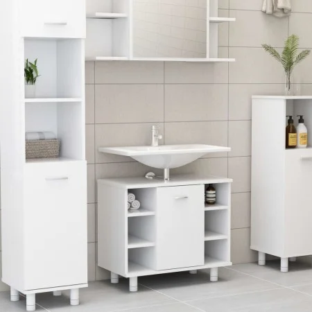 White plywood bathroom cabinet 60x32x53.5 cm by vidaXL, Bathroom furniture - Ref: Foro24-802633, Price: 48,59 €, Discount: %