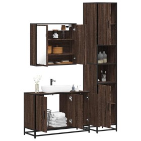 Set de muebles baño 3 pzas madera contrachapada roble marrón by , Bathroom furniture - Ref: Foro24-3301074, Price: 274,31 €, ...