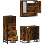 Set de muebles baño 3 pzas madera contrachapada roble ahumado von , Badezimmermöbel - Ref: Foro24-3301057, Preis: 236,75 €, R...