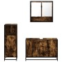 Set de muebles baño 3 pzas madera contrachapada roble ahumado von , Badezimmermöbel - Ref: Foro24-3300982, Preis: 230,78 €, R...