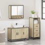 Set de muebles de baño 3 pzas madera contrachapada roble Sonoma
