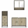 Set de muebles de baño 3 pzas madera contrachapada roble Sonoma von , Badezimmermöbel - Ref: Foro24-3301041, Preis: 228,82 €,...