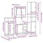 Set de muebles baño 4 pzas madera contrachapada roble ahumado de , Muebles de baño - Ref: Foro24-3301237, Precio: 364,13 €