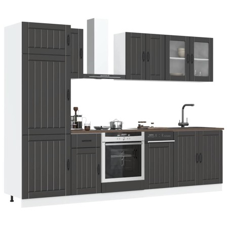 Mueble de cocina Kalmar negra 8 piezas madera contrachapada von , Küchenschränke - Ref: Foro24-3314802, Preis: 631,08 €, Raba...