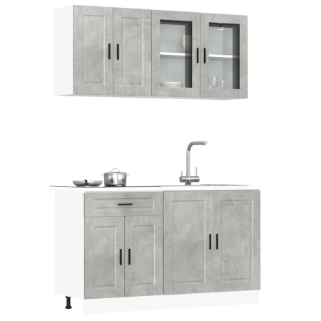 Mueble cocina Kalmar gris hormigón 4 pzas madera contrachapada von , Küchenschränke - Ref: Foro24-3314875, Preis: 295,99 €, R...