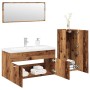Juego de muebles de baño 4 piezas madera ingeniería envejecida de , Muebles de baño - Ref: Foro24-3328601, Precio: 312,37 €