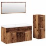 Juego de muebles de baño 4 piezas madera ingeniería envejecida de , Muebles de baño - Ref: Foro24-3328601, Precio: 312,37 €