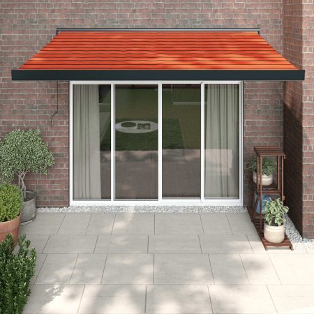 Toldo retráctil aluminio y tela naranja y marrón 3x2,5 m by , Awnings - Ref: Foro24-3154616, Price: 511,39 €, Discount: %