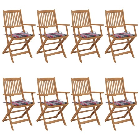 Sillas de jardín plegables 8 uds y cojines madera maciza acacia by , Garden chairs - Ref: Foro24-3074980, Price: 458,46 €, Di...
