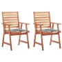 Sillas comedor de jardín 2 uds madera maciza acacia y cojines von , Gartenstühle - Ref: Foro24-3064334, Preis: 160,29 €, Raba...