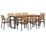 Juego de comedor de jardín 9 pzas madera maciza acacia y metal by , Garden sets - Ref: Foro24-3155413, Price: 973,90 €, Disco...