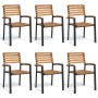Sillas de jardín apilables 6 uds madera maciza acacia y metal by , Garden chairs - Ref: Foro24-3155426, Price: 529,59 €, Disc...