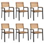 Sillas de jardín apilables 6 uds madera maciza acacia y metal by , Garden chairs - Ref: Foro24-3155426, Price: 529,59 €, Disc...