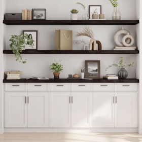 Estante pared madera roble tratada marrón oscuro 220x40x(2-6)cm by , Shelves and shelves - Ref: Foro24-363855, Price: 82,03 €...