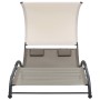 Tumbona doble con toldo textilene taupe by , Loungers - Ref: Foro24-310545, Price: 255,27 €, Discount: %