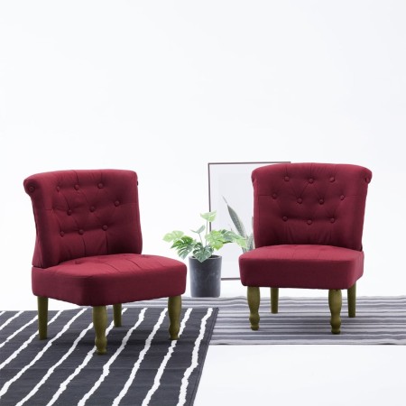Sillones de estilo francés 2 unidades de tela color vino tinto von , Sessel - Ref: Foro24-282137, Preis: 229,98 €, Rabatt: %