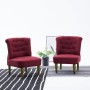Sillones de estilo francés 2 unidades de tela color vino tinto von , Sessel - Ref: Foro24-282137, Preis: 229,98 €, Rabatt: %