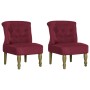 Sillones de estilo francés 2 unidades de tela color vino tinto von , Sessel - Ref: Foro24-282137, Preis: 229,98 €, Rabatt: %