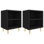 Mesitas de noche 2 uds patas madera maciza negras 40x30x50 cm de , Mesitas de noche - Ref: Foro24-805782, Precio: 54,81 €, De...