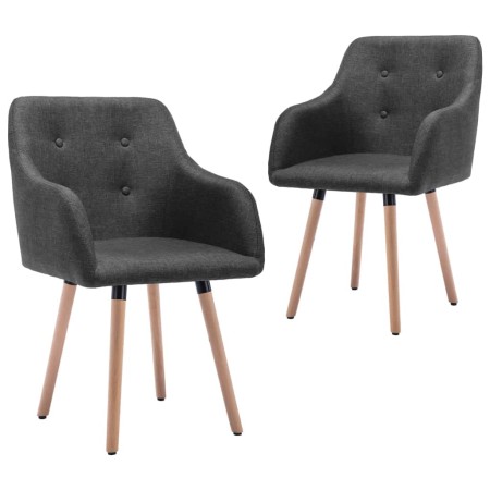 Sillas de comedor 2 unidades tela gris oscuro de , Sillas de comedor - Ref: Foro24-322982, Precio: 169,52 €, Descuento: %