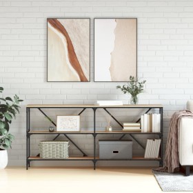 Mesa consola hierro madera ingeniería roble Sonoma 160x30x75 cm von , Seitentische - Ref: Foro24-832849, Preis: 105,29 €, Rab...