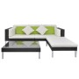 Set de muebles de jardín 4 pzas y cojines ratán sintético negro von , Gartensets - Ref: Foro24-42944, Preis: 533,36 €, Rabatt: %