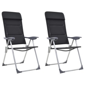 Sillas de camping de aluminio 2 unidades negras 58x69x111 cm von , Campingmöbel - Ref: Foro24-44313, Preis: 144,74 €, Rabatt: %