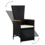 Set comedor de jardín 7 piezas ratán sintético y madera negro by , Garden sets - Ref: Foro24-47681, Price: 736,59 €, Discount: %