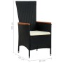 Set comedor de jardín 7 piezas ratán sintético y madera negro by , Garden sets - Ref: Foro24-47681, Price: 736,59 €, Discount: %