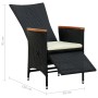 Set comedor de jardín 7 piezas ratán sintético y madera negro by , Garden sets - Ref: Foro24-47681, Price: 736,59 €, Discount: %