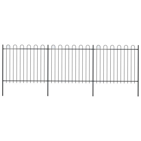Valla de jardín con puntas de aro acero negro 5,1x1,5 m von , Zaunpaneele - Ref: Foro24-277676, Preis: 250,98 €, Rabatt: %