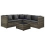 Set de muebles de jardín 4 pzas y cojines ratán sintético gris by , Garden sets - Ref: Foro24-313131, Price: 567,67 €, Discou...
