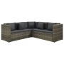 Set de muebles de jardín 4 pzas y cojines ratán sintético gris by , Garden sets - Ref: Foro24-313131, Price: 567,67 €, Discou...
