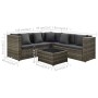 Set de muebles de jardín 4 pzas y cojines ratán sintético gris by , Garden sets - Ref: Foro24-313131, Price: 567,67 €, Discou...