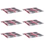 Cojines de silla de jardín 6 uds tela a cuadros rojo 50x50x3 cm by , Cushions for chairs and sofas - Ref: Foro24-314070, Pric...