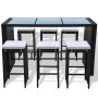 Mesa y sillas bar de jardín 7 pzas y cojines poli ratán negro von , Gartensets - Ref: Foro24-41837, Preis: 573,95 €, Rabatt: %