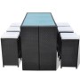 Mesa y sillas bar de jardín 7 pzas y cojines poli ratán negro von , Gartensets - Ref: Foro24-41837, Preis: 573,95 €, Rabatt: %