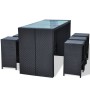 Mesa y sillas bar de jardín 7 pzas y cojines poli ratán negro von , Gartensets - Ref: Foro24-41837, Preis: 573,95 €, Rabatt: %