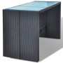 Mesa y sillas bar de jardín 7 pzas y cojines poli ratán negro von , Gartensets - Ref: Foro24-41837, Preis: 573,95 €, Rabatt: %