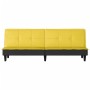 Sofá cama de tela amarillo claro