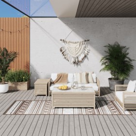 Alfombra de exterior marrón y blanca reversible 80x250 cm by , Outdoor protectors - Ref: Foro24-364795, Price: 41,09 €, Disco...