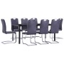Juego de comedor 9 piezas piel de ante artificial gris von , Möbelsets für Küchen und Esszimmer - Ref: Foro24-3053127, Preis:...