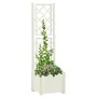 Planter with white PP trellis 43x43x142 cm by vidaXL, Pots and planters - Ref: Foro24-313979, Price: 86,97 €, Discount: %