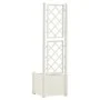 Planter with white PP trellis 43x43x142 cm by vidaXL, Pots and planters - Ref: Foro24-313979, Price: 86,97 €, Discount: %